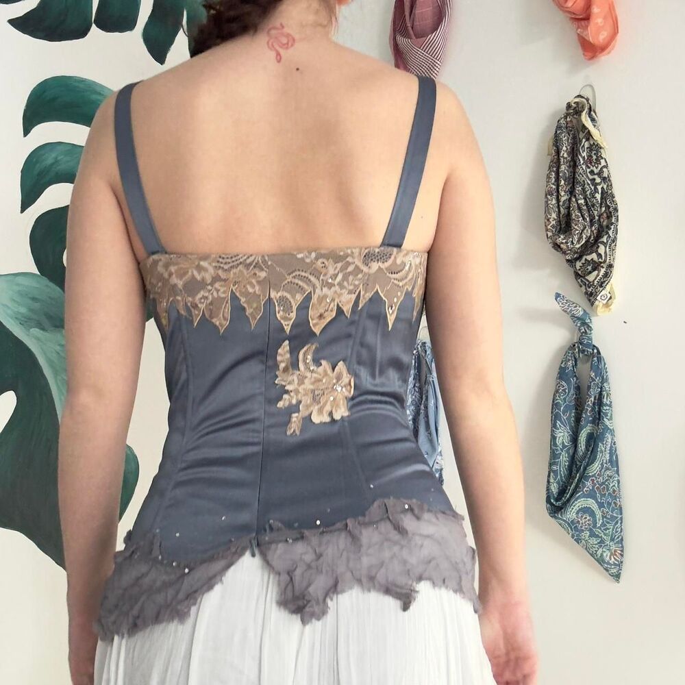 Mandalay-designs Women's Blue and Cream Vest - Picture 7 of 8